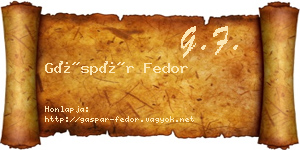 Gáspár Fedor névjegykártya